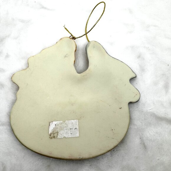 Vtg Holy Family Nativity Scene 4.25" Ornament Jesus... God's Gift! Manger Cerami - Picture 5 of 7